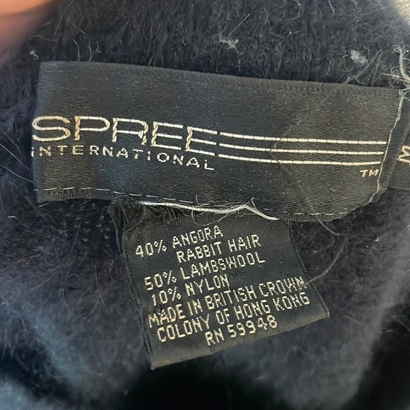 Angora Rabbit 🐇 Wool Spree 3d vintage black and purple sweater sacks fifth ave - Picture 4 of 7